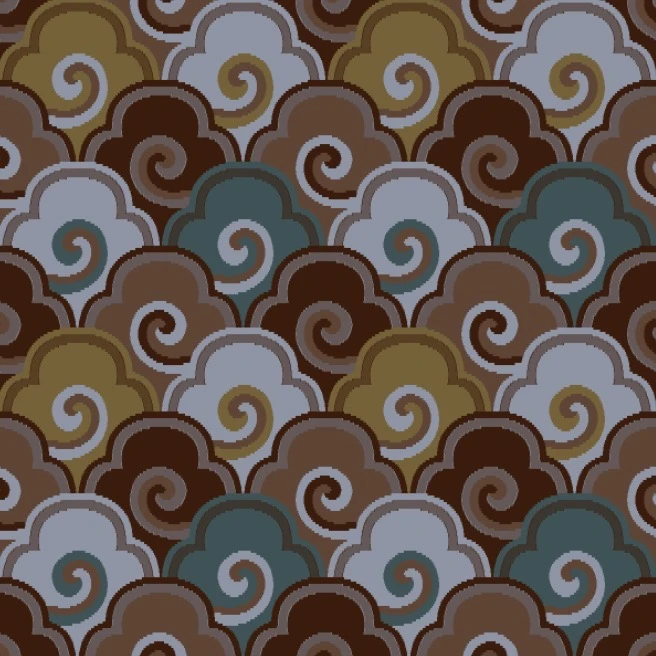 Warm-toned cloud-pattern colorway study