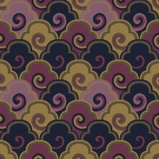 Contrasting cloud-pattern colorway study