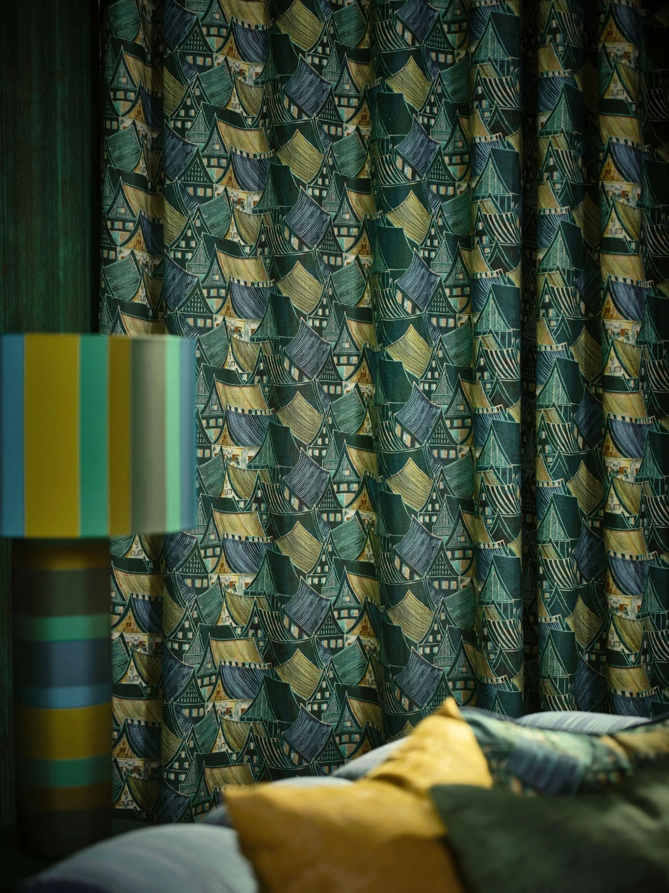 Jim Thompson collection curtains in a styled interior